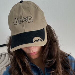 Jeep Tan and Black Vintage Baseball Cap